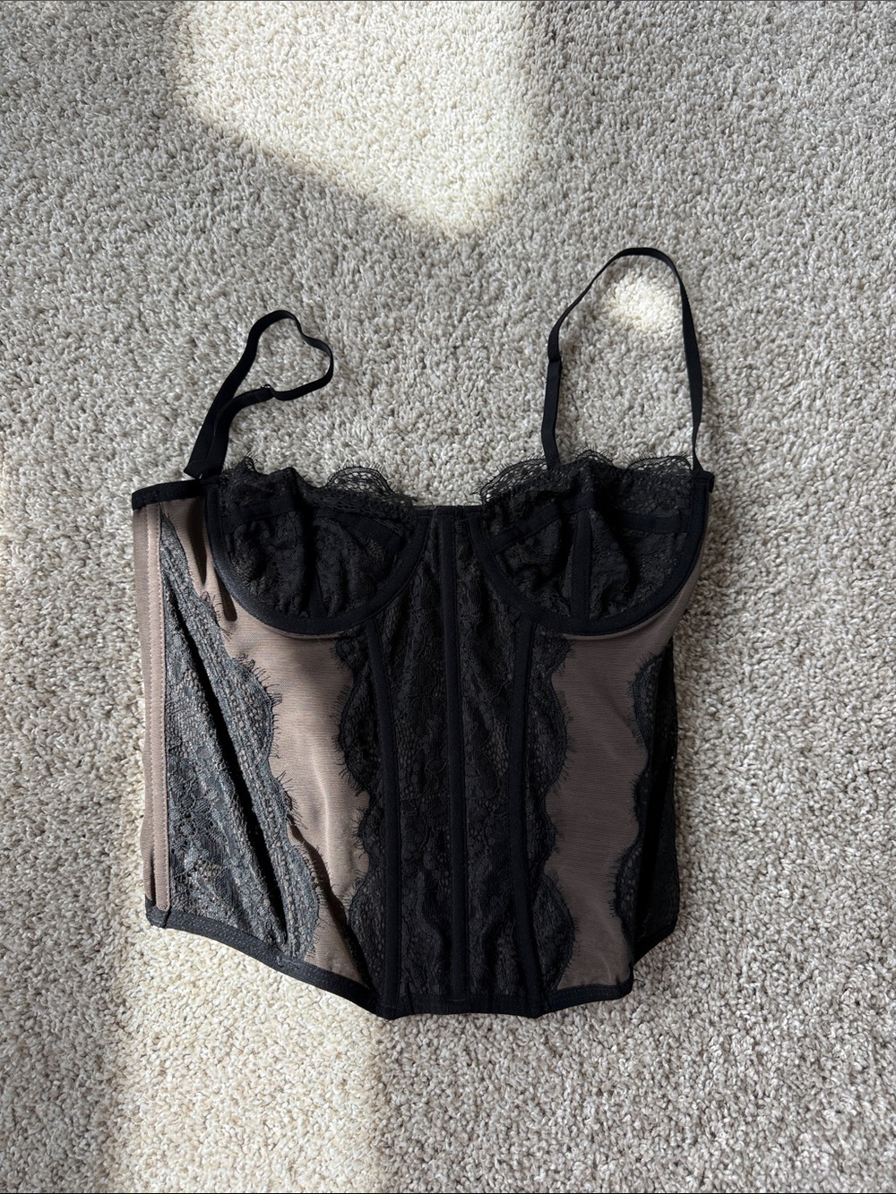 Urban Outfitters Black Lace Bustier Top